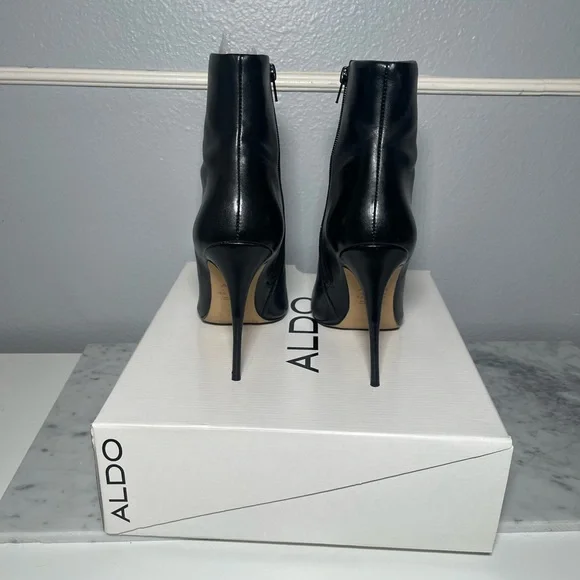 ALDO Sleek Black Ankle Booties - Picture 3 of 5